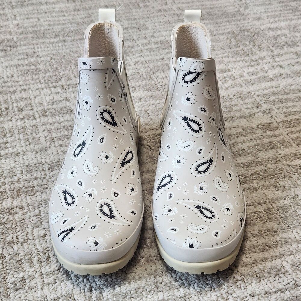Keds women's Rowan rain boats beige bandana paisley print size 7 - Picture 4 of 9